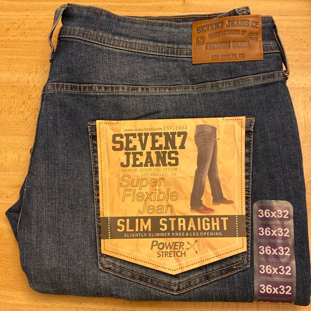Seven7 Men’s Slim Straight Power Stretch super flexible Jeans NWT - Picture 1 of 4